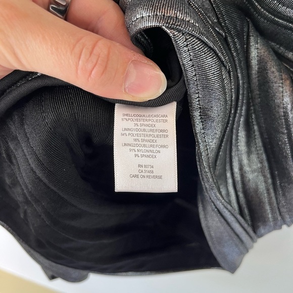 BCBG Max Azria Strapless Mini Dress Sz M | Metallic Y2K Bodycon Kardashian - Picture 12 of 16